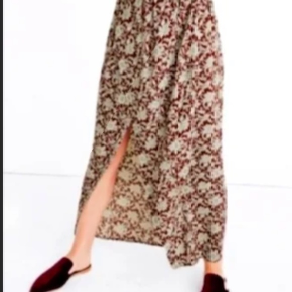 Madewell Burgundy and Cream Wrap Style Dress - Picture 7 of 7